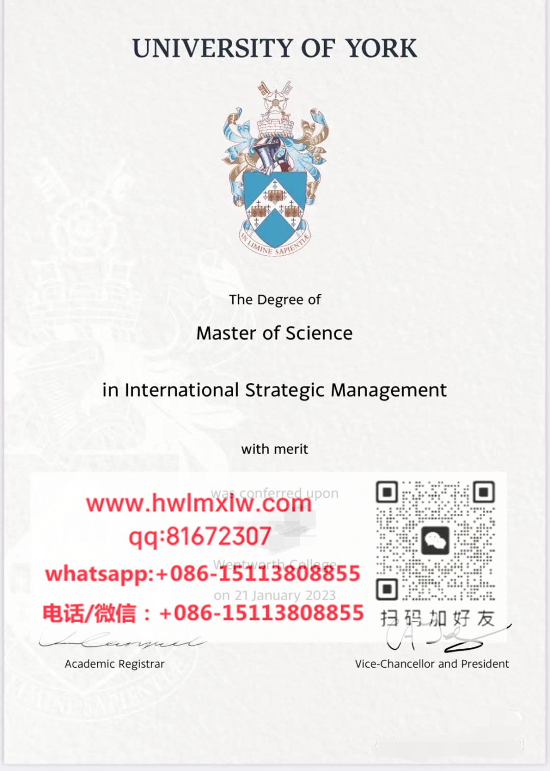 約克大學2023年碩士學位畢業證書樣本|仿製約克大學碩士畢業證書|辦理約克大學本科畢業證|代辦約克大學碩士文憑|University of York Master Diploma Certificat