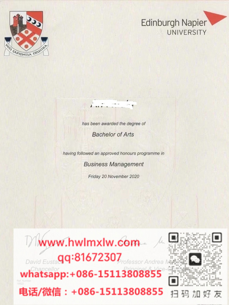 愛丁堡納皮爾大學2020年畢業證樣本|代辦愛丁堡納皮爾大學畢業證|製作愛丁堡納皮爾大學文憑|Edinburgh Napier University Bachelor Diploma Certifica