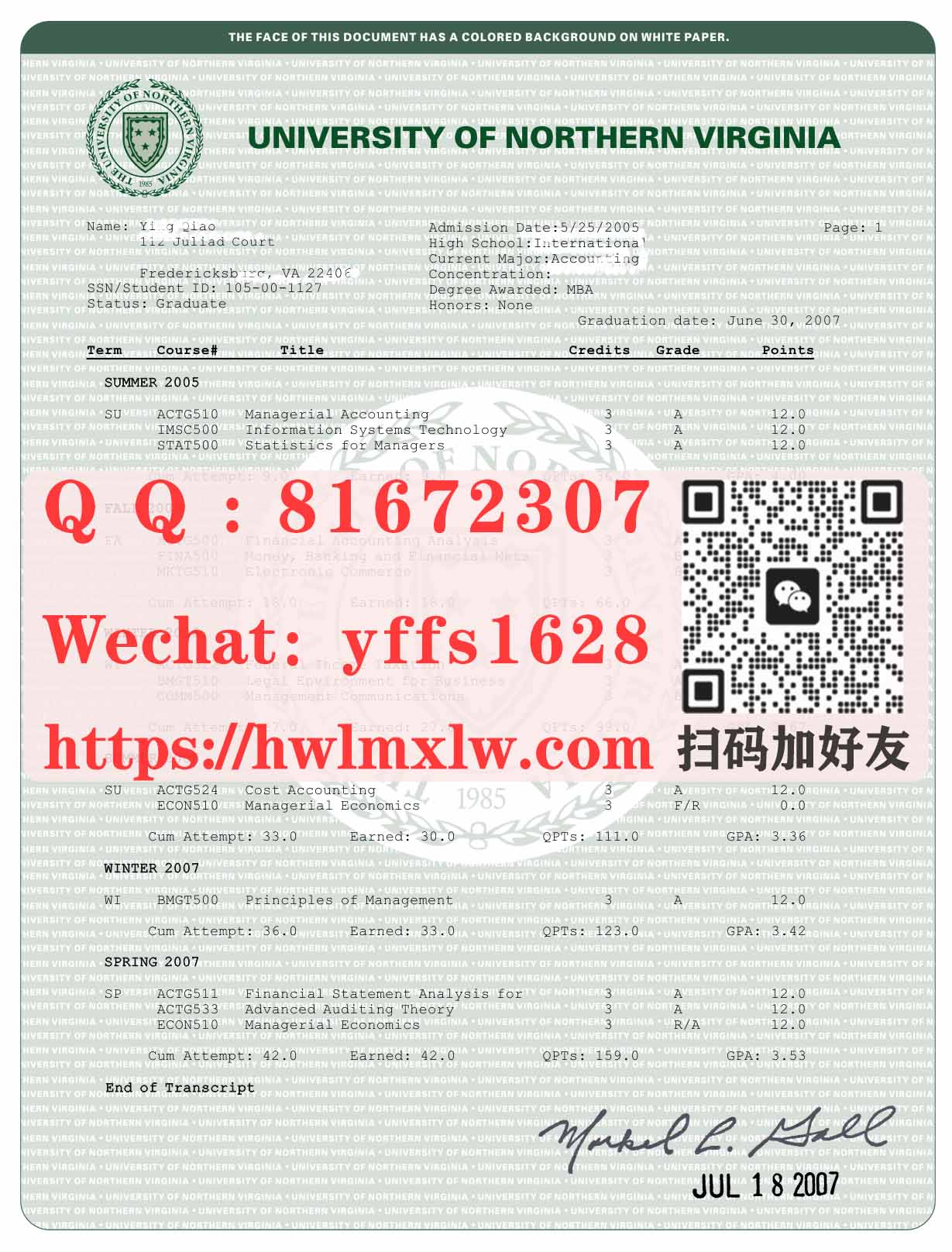 美国北弗吉尼亚大学成绩单|北弗吉尼亚大学学位证书|